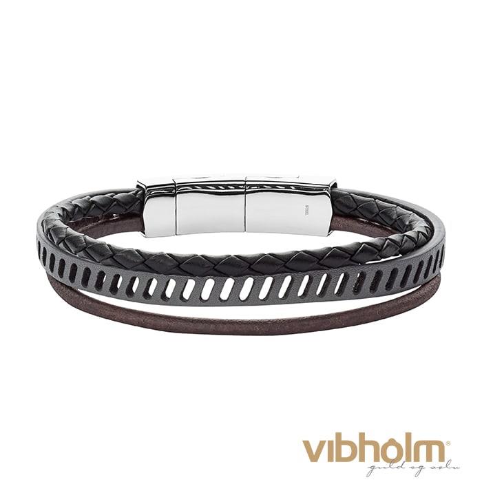 Fossil - Vintage Casual Armbånd Herre - læder/stål JF02828040